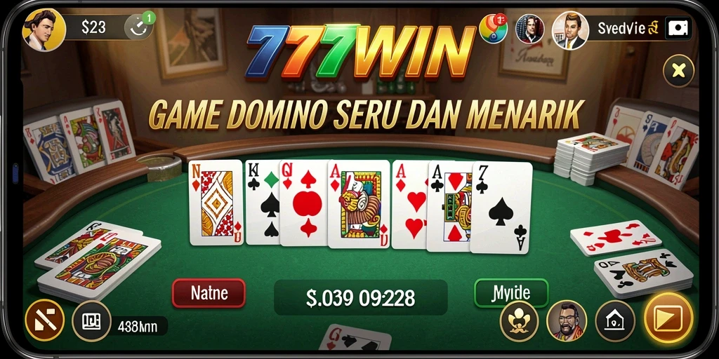 Tampilan seru gameplay Domino di 777WIN.