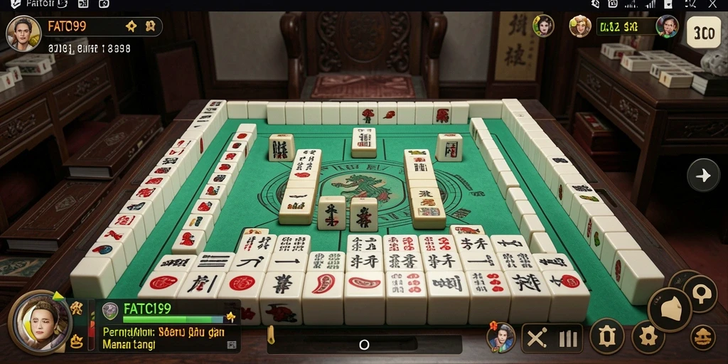 Tampilan gameplay menarik dari FATCI99 yang menampilkan strategi Mahjong.
