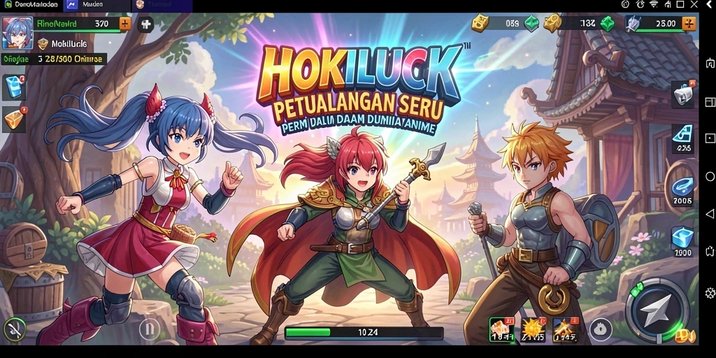 Gameplay seru HOKILUCK yang penuh warna dan karakter menarik.