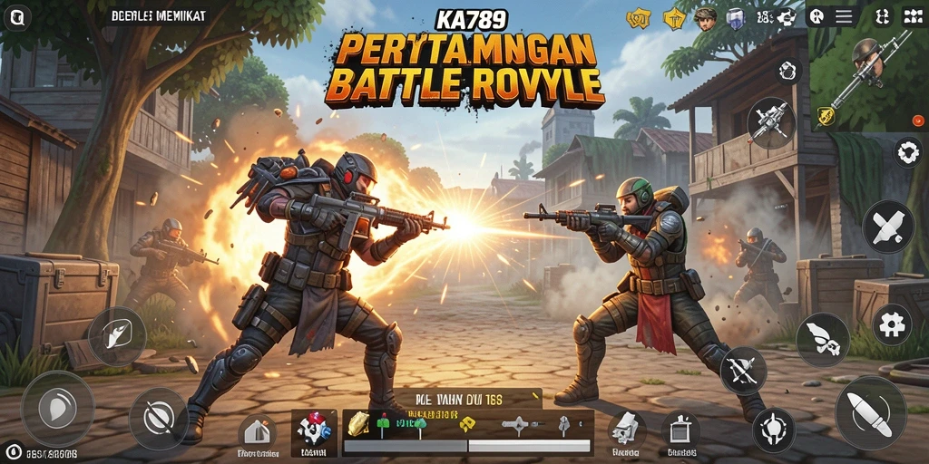 Tampilan permainan Battle Royale yang seru dan menegangkan.