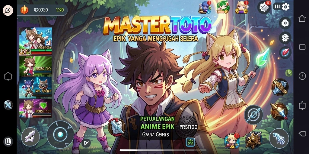 Tampilan gameplay MASTERTOTO yang penuh warna dan aksi.