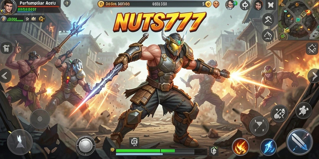 Tampilan gameplay aksi yang mendebarkan di NUTS777.
