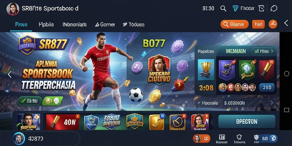 Screenshot SR877 menampilkan fitur taruhan olahraga secara langsung dengan antarmuka yang menarik.