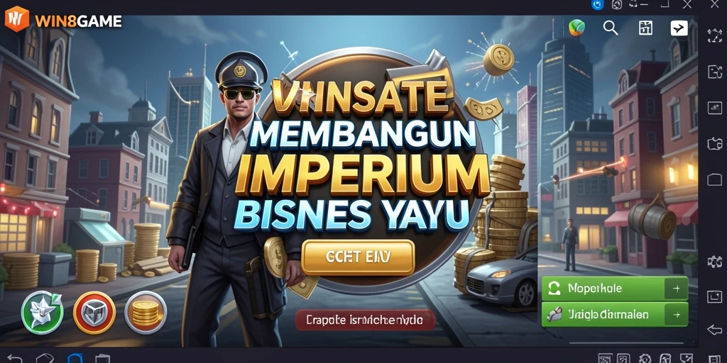 Tangkapan layar <strong>WIN8GAME</strong> menunjukkan gameplay menarik dan manajemen bisnis.